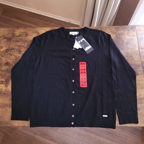Calvin Klein Sweaters - NWT 80% Rayon Calvin Klein Black Button-Up Cardigan